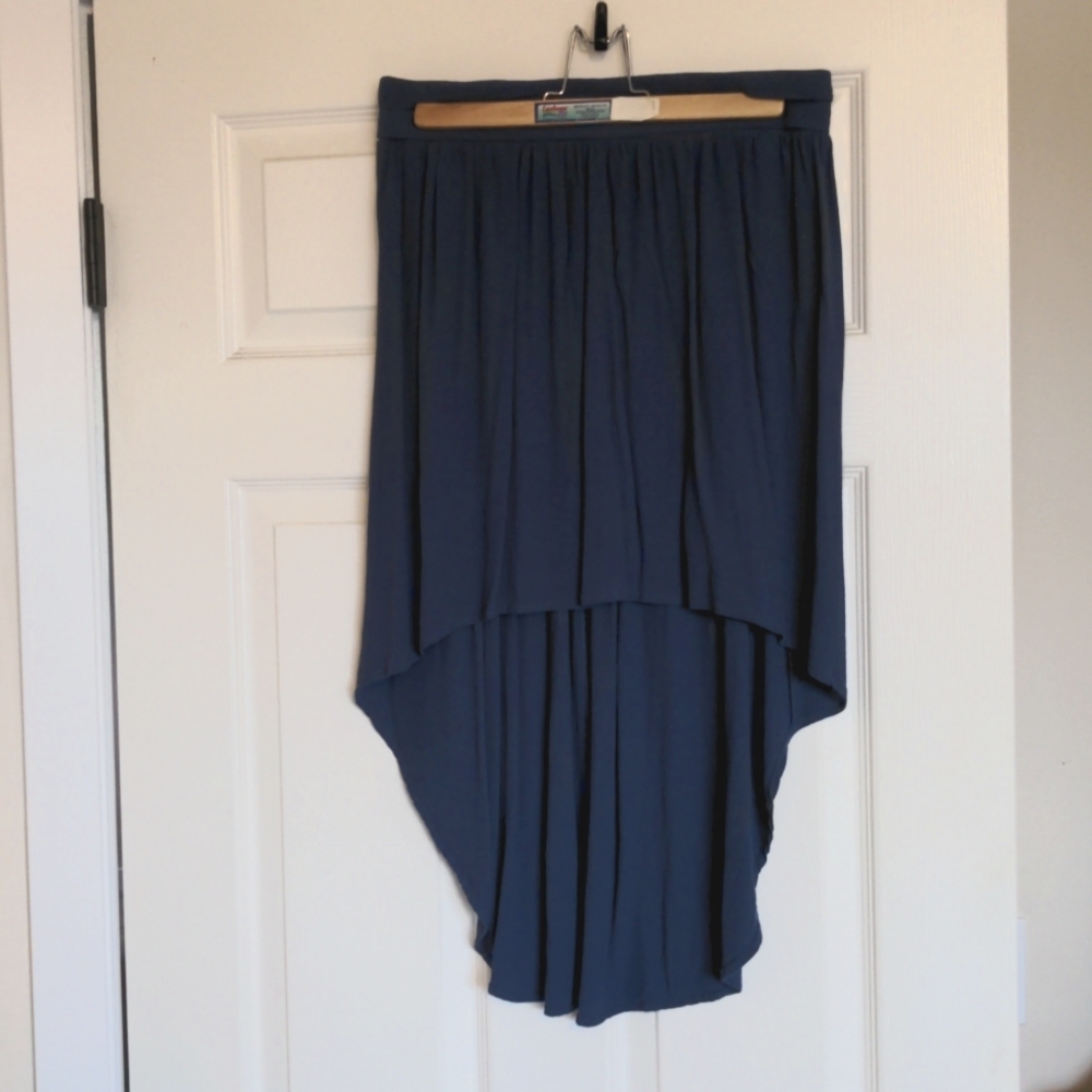 Blue high low skirt